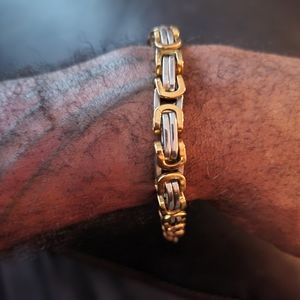 Stainless and gold plated bracelet